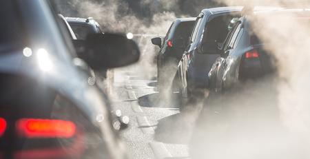 cars and exhaust smoke