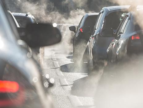 cars and exhaust smoke